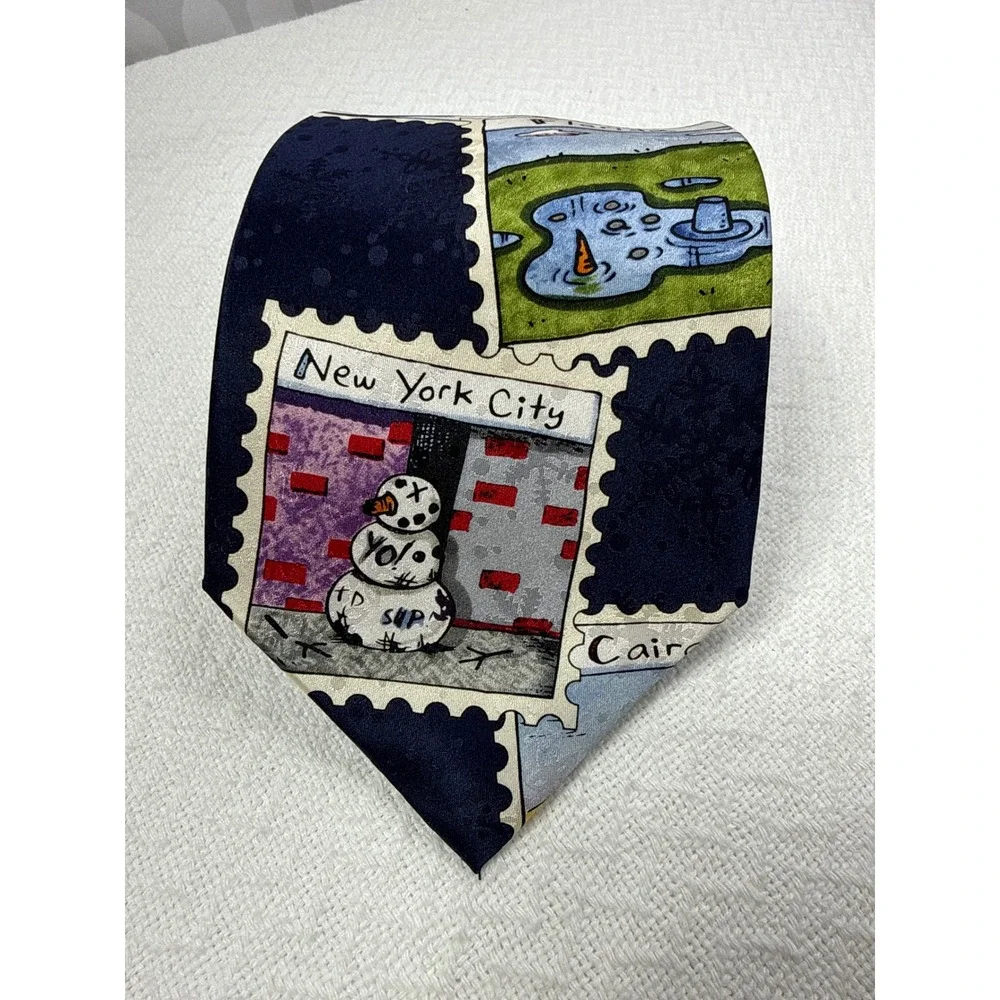 American Greetings Shades of the‎ Season Stamp Print Novelty Necktie